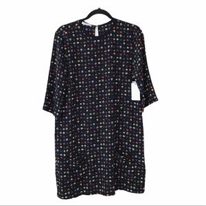 Equipment Black Aubrey 100% Silk Floral Shift Dress